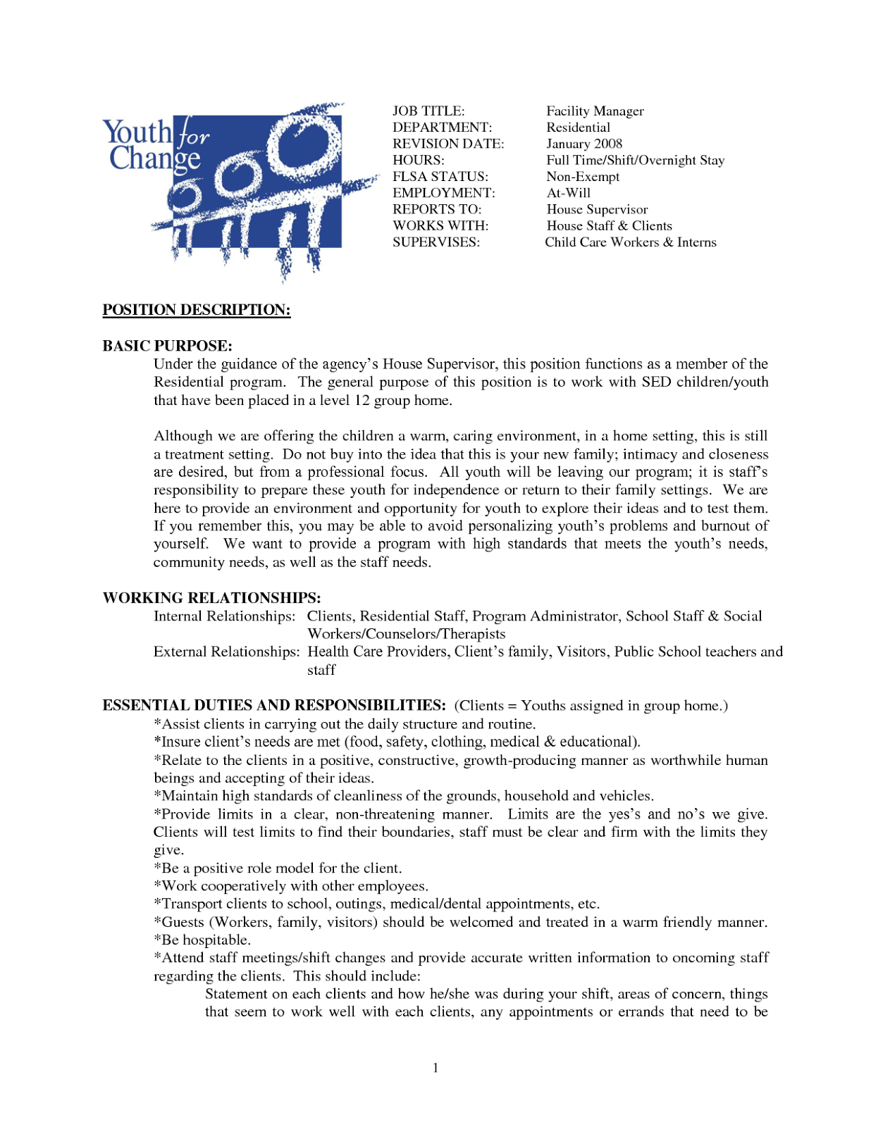 Duties of a housekeeper on a resume